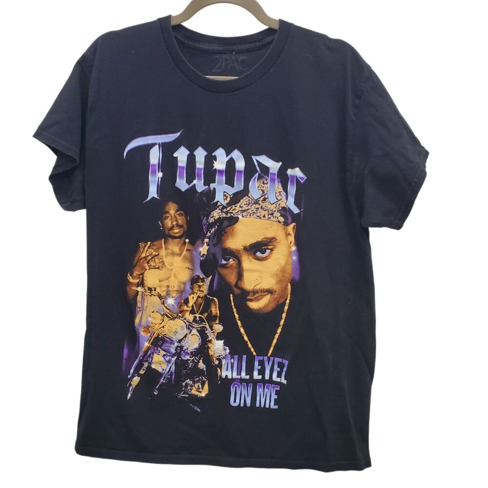 Tupac 2Pac All Eyez on Me Photo Collage 90s Rap Hip Hop Icon Graphic Tee Adult L